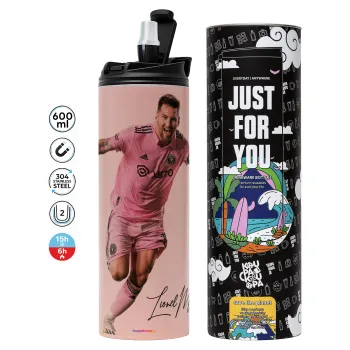 Lionel Messi inter miami jersey, Tumbler stainless steel PINK 600ml