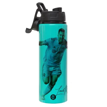 Lionel Messi inter miami jersey, Μεταλλικό παγούρι νερού με καπάκι ασφαλείας, αλουμινίου 850ml