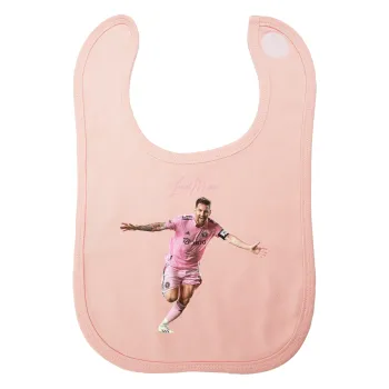 Lionel Messi inter miami jersey, Σαλιάρα με Σκρατς ΡΟΖ 100% Organic Cotton (0-18 months)