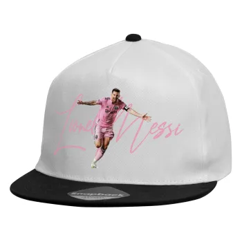 Lionel Messi inter miami jersey, Καπέλο παιδικό Flat Snapback, Λευκό (100% ΒΑΜΒΑΚΕΡΟ, ΠΑΙΔΙΚΟ, UNISEX, ONE SIZE)