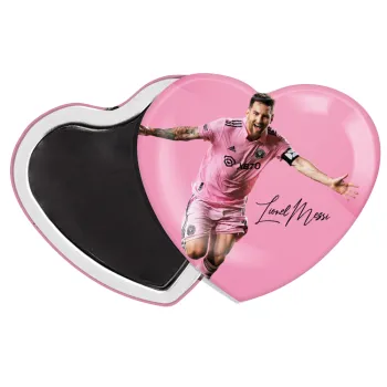 Lionel Messi inter miami jersey, Μαγνητάκι καρδιά (57x52mm)