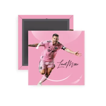 Lionel Messi inter miami jersey, Μαγνητάκι ψυγείου τετράγωνο διάστασης 5x5cm