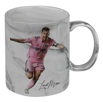 Lionel Messi inter miami jersey, Mug ceramic marble style, 330ml