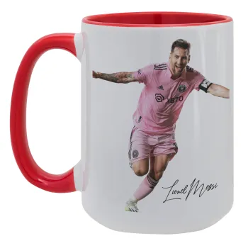 Lionel Messi inter miami jersey, Κούπα Mega 15oz, κεραμική Κόκκινη, 450ml
