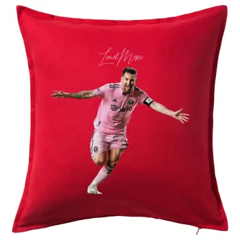 Lionel Messi inter miami jersey, Sofa cushion RED 50x50cm includes filling