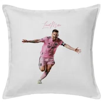 Lionel Messi inter miami jersey, Sofa cushion White 50x50cm includes filling