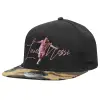 Adult Flat Snapback Hat Black/Camouflage, (100% COTTON TWILL, ADULT, UNISEX, ONE SIZE)