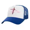 Adult Structured Trucker Hat, with Mesh, WHITE/BLUE (100% COTTON, ADULT, UNISEX, ONE SIZE)
