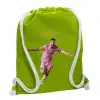Τσάντα πλάτης πουγκί GYMBAG LIME GREEN, με τσέπη (40x48cm) & χονδρά κορδόνια