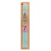 Easter Set, wooden keychain & aromatic flat Easter candle (30cm) (TURQUOISE)