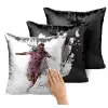 Μαξιλάρι καναπέ Μαγικό Μαύρο με πούλιες 40x40cm περιέχεται το γέμισμα