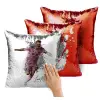 Μαξιλάρι καναπέ Μαγικό Κόκκινο με πούλιες 40x40cm περιέχεται το γέμισμα