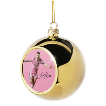 Lionel Messi inter miami jersey, Golden Christmas tree ball ornament 8cm