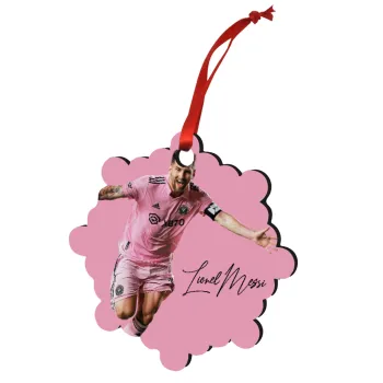 Lionel Messi inter miami jersey, Christmas ornament snowflake wooden 7.5cm