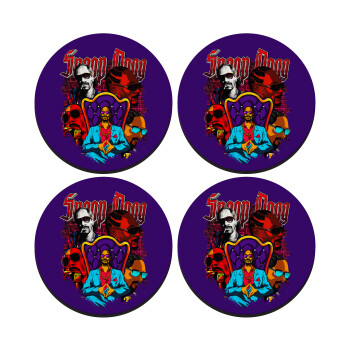 Snoop Dogg, ΣΕΤ 4 Σουβέρ ξύλινα στρογγυλά (9cm)