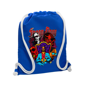 Snoop Dogg, Τσάντα πλάτης πουγκί GYMBAG Μπλε, με τσέπη (40x48cm) & χονδρά κορδόνια