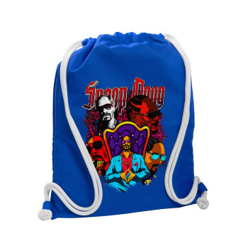 Snoop Dogg, Backpack pouch GYMBAG Blue, with pocket (40x48cm) & thick cords