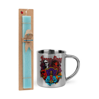 Snoop Dogg, Easter Set, metallic thermal cup (300ml) & aromatic flat Easter candle (30cm) (TURQUOISE)