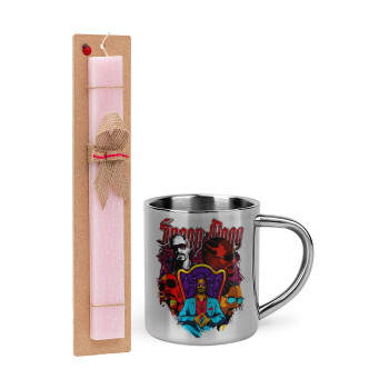 Snoop Dogg, Easter Set, metallic thermal cup (300ml) & aromatic flat Easter candle (30cm) (PINK)