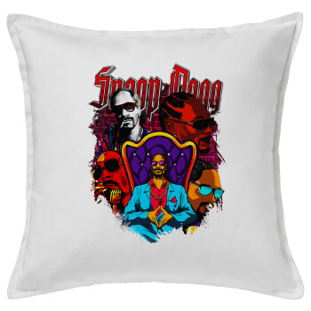 Snoop Dogg, Μαξιλάρι καναπέ ΛΕΥΚΟ 100% βαμβάκι, περιέχεται το γέμισμα (50x50cm)