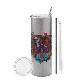 Snoop Dogg, Tumbler stainless steel Silver 600ml, with metal straw & cleaning brush
