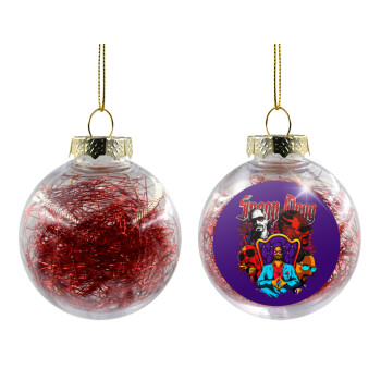 Snoop Dogg, Transparent Christmas tree ball ornament with red filling 8cm