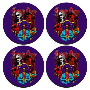 Snoop Dogg, ΣΕΤ 4 Σουβέρ ξύλινα στρογγυλά (9cm)