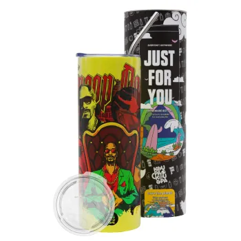 Snoop Dogg, Neon Yellow Travel Tumbler θερμό, μεταλλικό καλαμάκι(Ανωξείδωτο 304 Food grade, BPA free, 600ml)