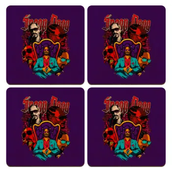 Snoop Dogg, ΣΕΤ x4 Σουβέρ ξύλινα τετράγωνα plywood (9cm)