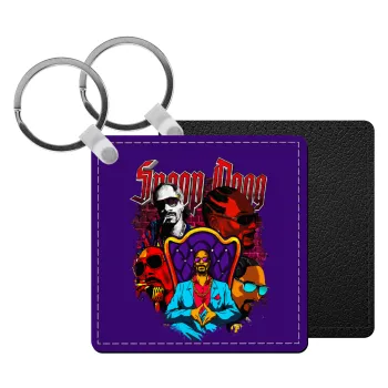 Snoop Dogg, Μπρελόκ Δερματίνη, τετράγωνο ΜΑΥΡΟ (5x5cm)