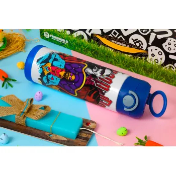 Snoop Dogg, Easter candle, Childrens hot water bottle, stainless steel, with safety straw, BLUE (500ml)