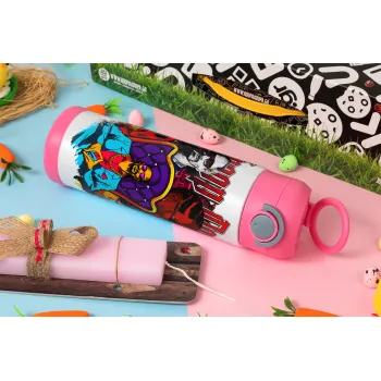 Snoop Dogg, Easter candle, Childrens hot water bottle, stainless steel, with safety straw, PINK (500ml)