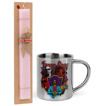 Snoop Dogg, Easter Set, metallic thermal cup (300ml) & aromatic flat Easter candle (30cm) (PINK)