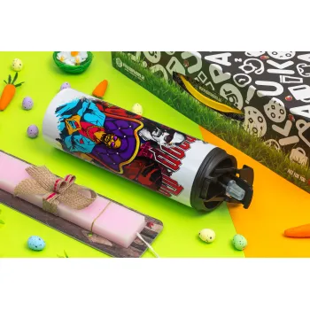 Snoop Dogg, Easter candle,Travel Tumbler 2 Lids, with metal straw & cleaning brush & aromatic flat candle (30cm) (PINK)
