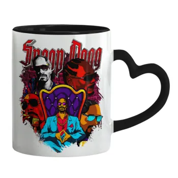 Snoop Dogg, Mug heart black handle, ceramic, 330ml
