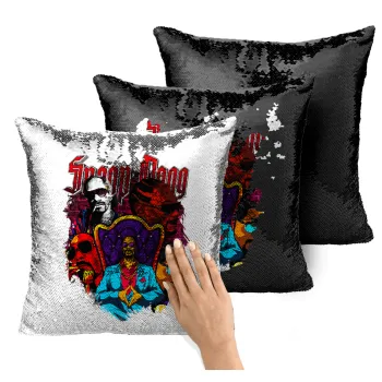 Snoop Dogg, Μαξιλάρι καναπέ Μαγικό Μαύρο με πούλιες 40x40cm περιέχεται το γέμισμα