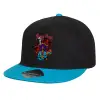 Καπέλο παιδικό Flat Snapback, Μαύρο/Μπλε (100% ΒΑΜΒΑΚΕΡΟ, ΠΑΙΔΙΚΟ, UNISEX, ONE SIZE)