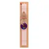 Easter Set, wooden keychain & scented flat Easter candle (30cm) (PINK)