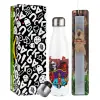 Easter candle, metallic white thermos bottle (500ml) & aromatic flat candle (30cm) (GRAY)