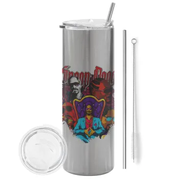 Snoop Dogg, Tumbler stainless steel Silver 600ml, with metal straw & cleaning brush