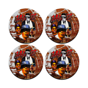 JAY-Z, SET of 4 round wooden coasters (9cm)