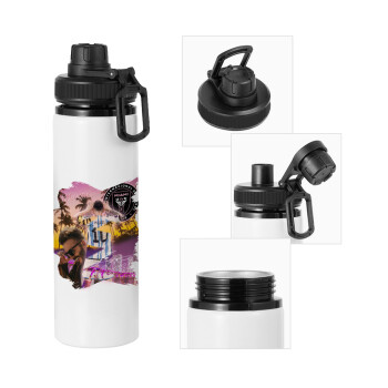 Lionel Messi Miami, Metal water bottle with safety cap, aluminum 850ml