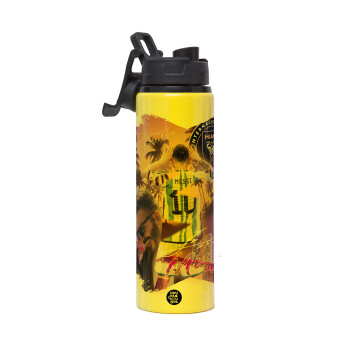 Lionel Messi Miami, Μεταλλικό παγούρι νερού με καπάκι ασφαλείας, αλουμινίου 850ml