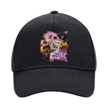 Lionel Messi Miami, Adult Ultimate Hat BLACK, (100% COTTON DRILL, ADULT, UNISEX, ONE SIZE)