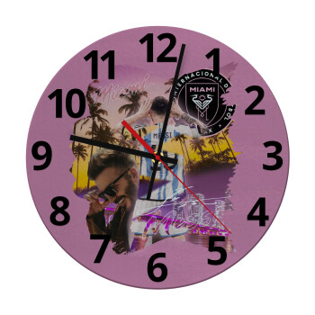 Lionel Messi Miami, Ρολόι τοίχου γυάλινο (30cm)