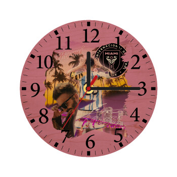 Lionel Messi Miami, Ρολόι τοίχου ξύλινο plywood (20cm)