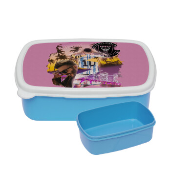 Lionel Messi Miami, ΜΠΛΕ παιδικό δοχείο φαγητού (lunchbox) πλαστικό (BPA-FREE) Lunch Βox M18 x Π13 x Υ6cm