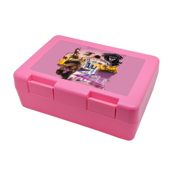 Lionel Messi Miami, Children's cookie container PINK 185x128x65mm (BPA free plastic)