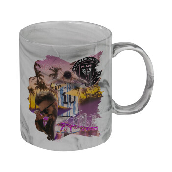 Lionel Messi Miami, Κούπα κεραμική, marble style (μάρμαρο), 330ml