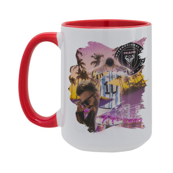 Lionel Messi Miami, Κούπα Mega 15oz, κεραμική Κόκκινη, 450ml